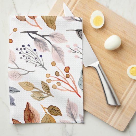 Blätter Geschirrtuch (Viertel Falte)