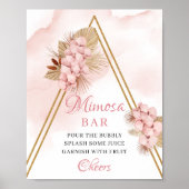 Blätter getrocknete Palme Blush Blume Mimosa Bar S Poster (Vorne)