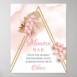 Blätter getrocknete Palme Blush Blume Mimosa Bar S Poster