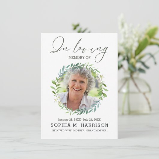 Blätter Gewohntes Foto Beerdigung Beileid (Stehend Vorderseite)