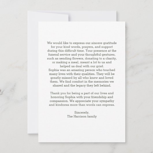 Blätter Gewohntes Foto Beerdigung Beileid (Rückseite)