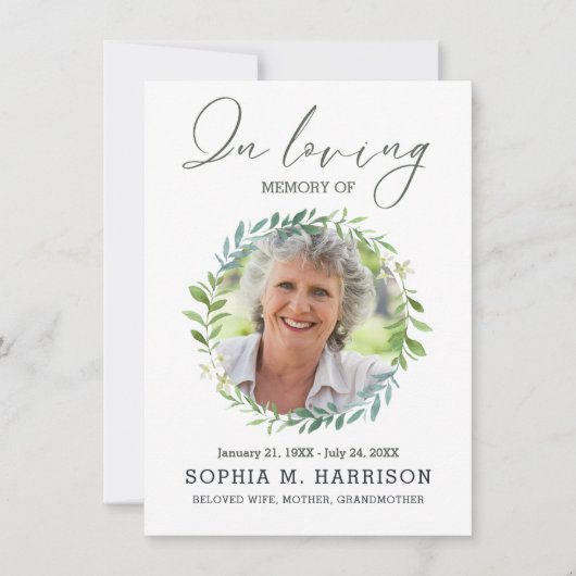 Blätter Gewohntes Foto Beerdigung Beileid (Vorderseite)