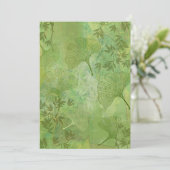 Blätter Ginkgo und Bambus - Grüne Farben - Natur Einladung (Stehend Vorderseite)