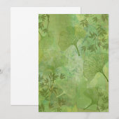 Blätter Ginkgo und Bambus - Grüne Farben - Natur Einladung (Vorne/Hinten)