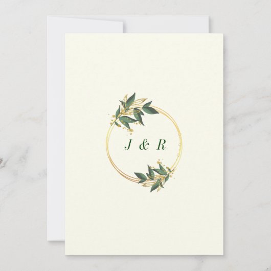 Blätter Gold-Hochzeitsvorlage (Rückseite)