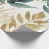 Blätter Goldene Linie Geschenkpapier (Ecke)