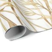 Blätter Goldene Linie Geschenkpapier (Rolleneckpunkt)