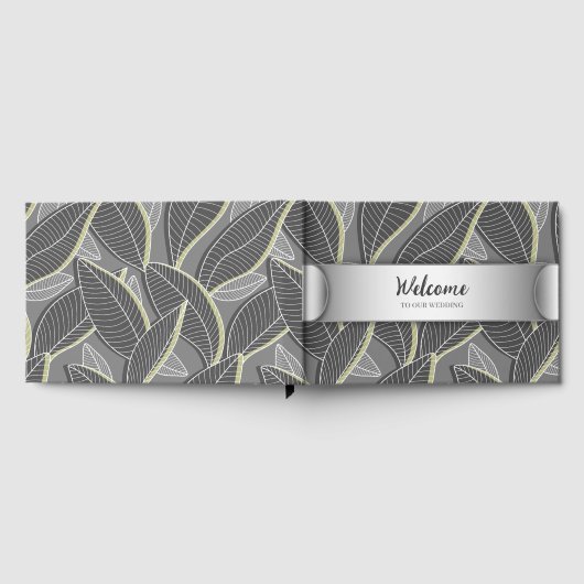 Blätter Graue G626-Linien Gästebuch (Voll)