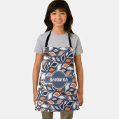 Blätter Graues Orange Minimales Muster Schürze (Insitu)
