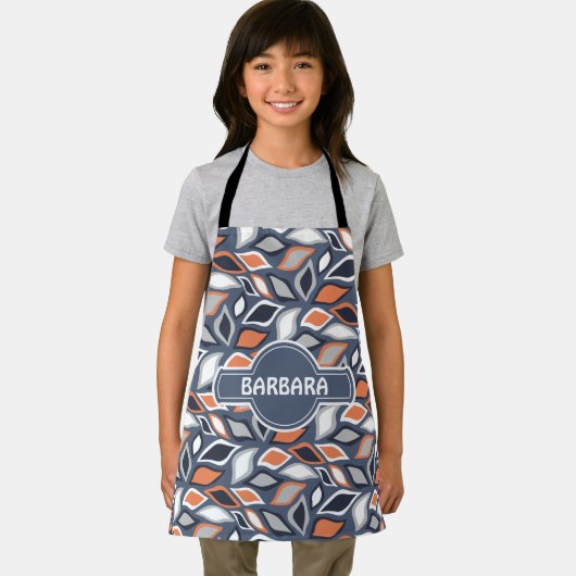 Blätter Graues Orange Minimales Muster Schürze (Insitu)