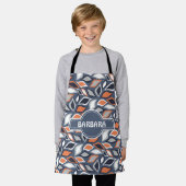 Blätter Graues Orange Minimales Muster Schürze (Getragen)