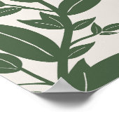 Blätter Green Botanical Poster (Ecke)