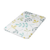 Blätter Große Muster Farbe Mix auf Weiß Badematte (Schrägansicht)