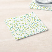 Blätter (grün) rechteckiger pappuntersetzer (angewinkelt)