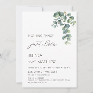 Blätter Grün Wasserfarbe Blumen Casual Hochzeit Einladung