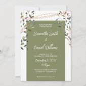 Blätter Grüne Hochzeit Einladung (Vorderseite)