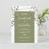 Blätter Grüne Hochzeit Einladung (Stehend Vorderseite)