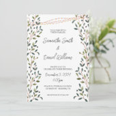 Blätter Grüne Hochzeit Einladung (Stehend Vorderseite)