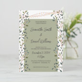 Blätter Grüne Hochzeit Einladung (Stehend Vorderseite)