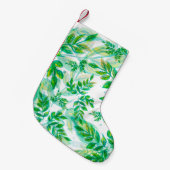 Blätter Grüne Muster Pflanze Kleiner Weihnachtsstrumpf (Vorderansicht (hängend))