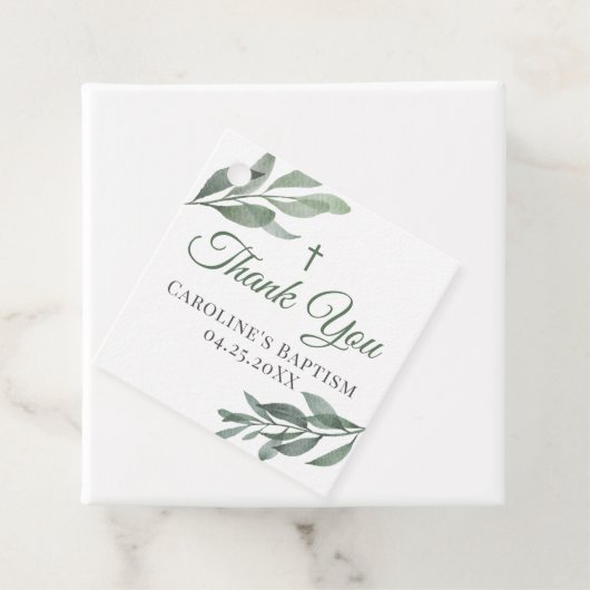 Blätter Grüne Taufe Geschenkanhänger (Beispiel)