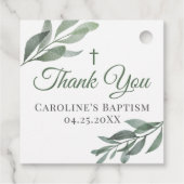 Blätter Grüne Taufe Geschenkanhänger (Rückseite)