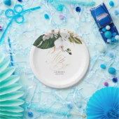 Blätter Grüne und goldene Palme Pappteller (Party)