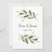 Blätter, Grünpflanzen, Hochzeit Einladung (Vorderseite)