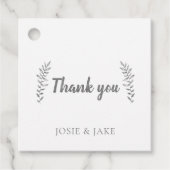 Blätter handgezeichnet Hochzeit danke Geschenkanhänger (Vorderseite)