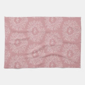 Blätter handgezeichnet monogramm rosa Hochzeit Geschirrtuch (Horizontal)