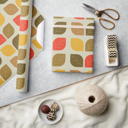 Blätter Herbstfallmuster Geschenkpapier (Kunsthandwerk)