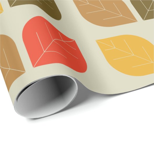 Blätter Herbstfallmuster Geschenkpapier (Rolleneckpunkt)