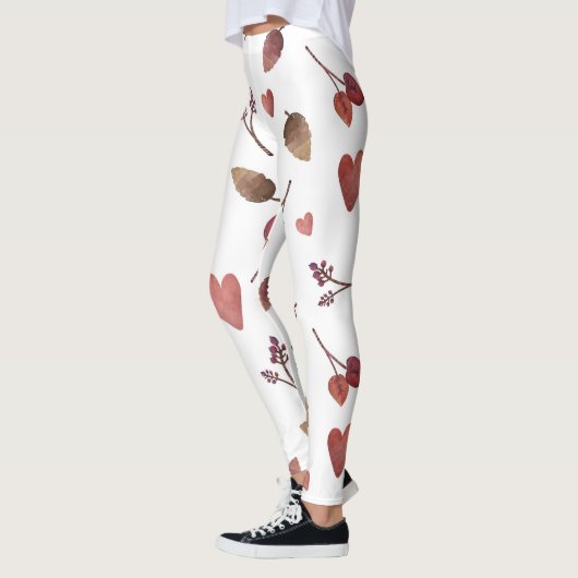 Blätter, Herz, Twigs Leggings (Links)