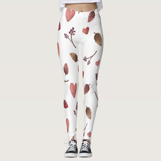 Blätter, Herz, Twigs Leggings (Vorderseite)