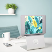 Blätter Hintergrund mit verschiedenen Texturen Aufkleber (Laptop auf Schreibtisch)