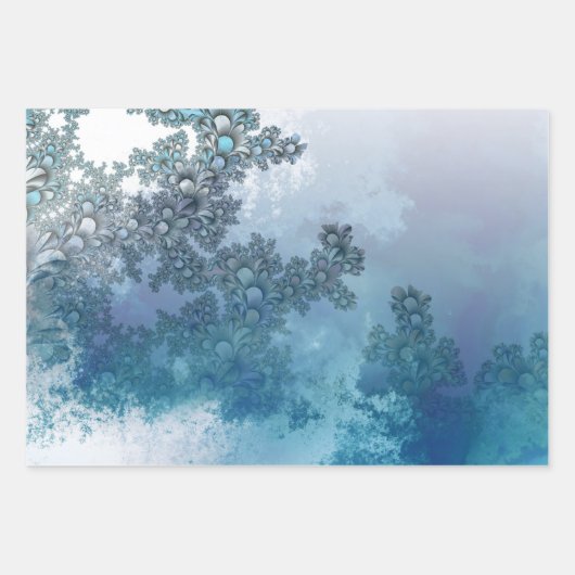 Blätter-Hintergrund-Muster Geschenkpapier Set (Vorderseite 3)