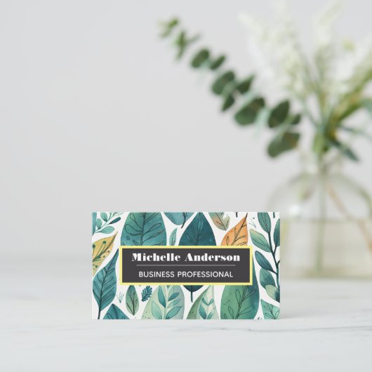 Blätter Hintergrundinformationen zum Naturemuster Visitenkarte (Stehend Vorderseite)