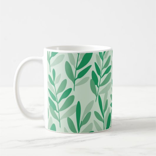 Blätter Hintergrundmuster Textur Kaffeetasse (Links)
