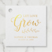 Blätter Hochzeit Gelassen Liebe wachsen Foil Geschenkanhänger (Vorderseite)