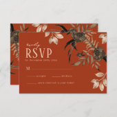 Blätter Hochzeit im Herbst RSVP Karte (Vorne/Hinten)