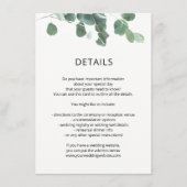 Blätter Hochzeit Infos Karte (Vorderseite)