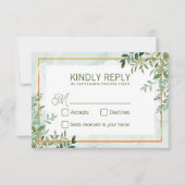 Blätter Hochzeit Rsvp Karte (Vorderseite)