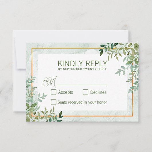 Blätter Hochzeit Rsvp Karte (Vorderseite)