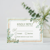 Blätter Hochzeit Rsvp Karte (Stehend Vorderseite)