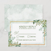 Blätter Hochzeit Rsvp Karte (Vorne/Hinten)