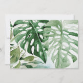 Blätter Hochzeit von geometrischen tropischen grün Einladung (Rückseite)