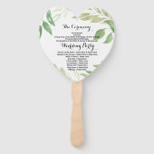 Blätter Hochzeit von Hand Fan Green Foliage Fächer (Rückseite)