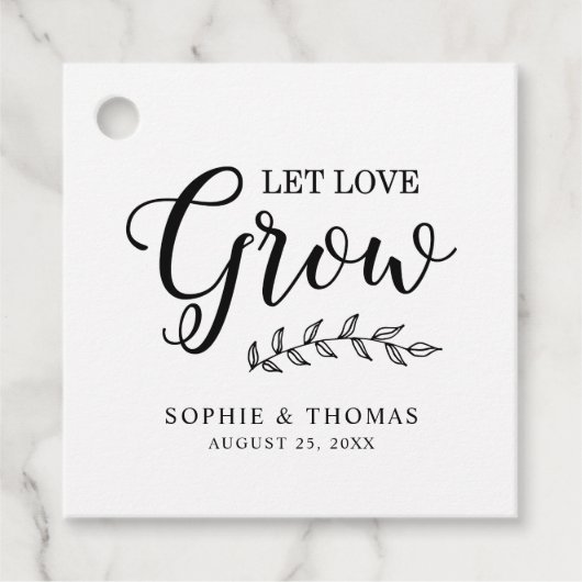 Blätter Hochzeiten Lassend Liebe wachsen Geschenkanhänger (Vorderseite)