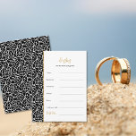 Blätter Hochzeiten Thema wünscht Braut & Groom Begleitkarte<br><div class="desc">Unsere Blätter Hochzeitstil wünscht sich eine Bride & Groom Enclosure Card, die Teil der Chic Leaf Muster Border Wedding Invitation Collection ist und die eingeladen wird, Notizen verlassen. Diese 5" x 3, 5" Flachkarte, im Porträtformat mit einem abstrakten schwarzen Blatt Rahmen, ermöglicht die Anpassung des Textes an die Veranstaltung. Weitere...</div>