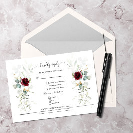Blätter Hochzeitsauftritte für die Aquarellmauer RSVP Karte